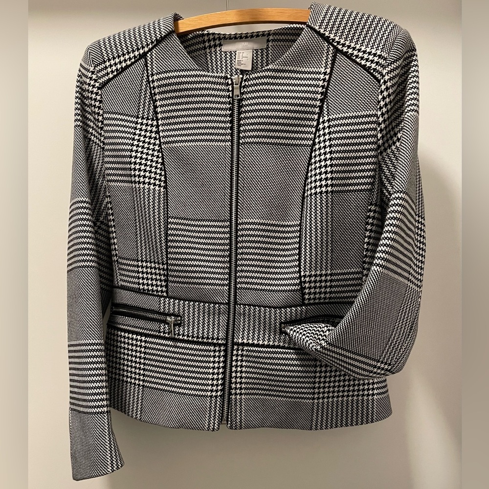 H&M Monochrome Checkered Blazer